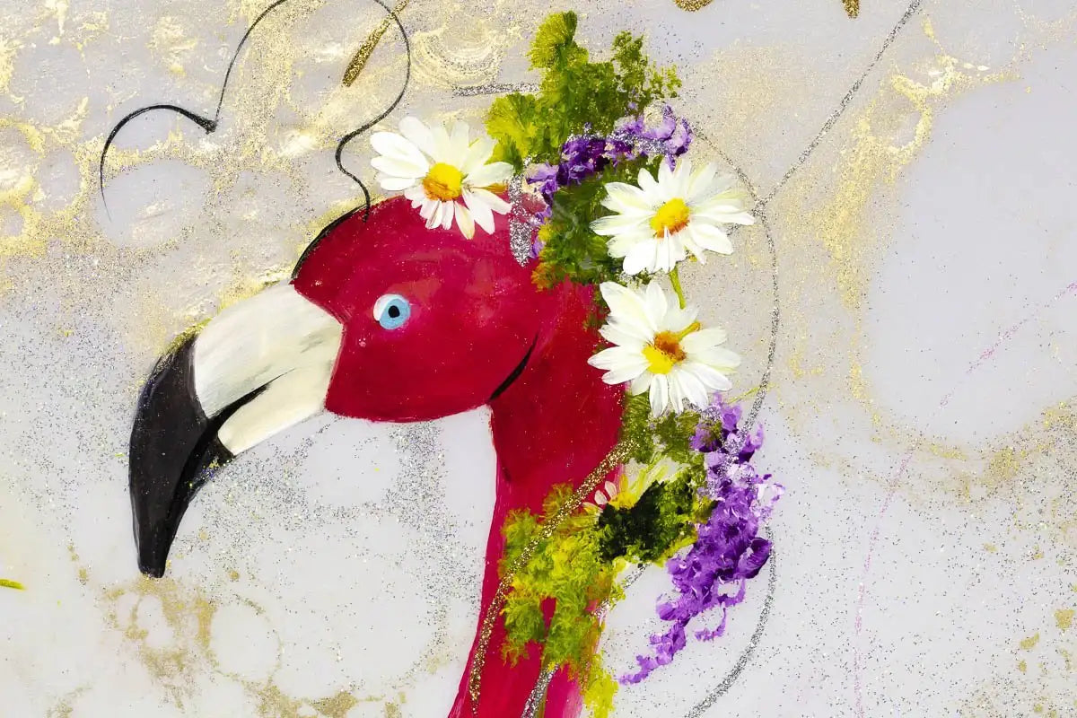 Flamingo Flamboyance - Original - SOLD by artist Rozanne Bell - Wyecliffe Galleries