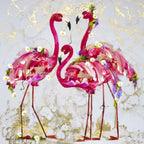 Flamingo Flamboyance - Original - SOLD by artist Rozanne Bell - Wyecliffe Galleries