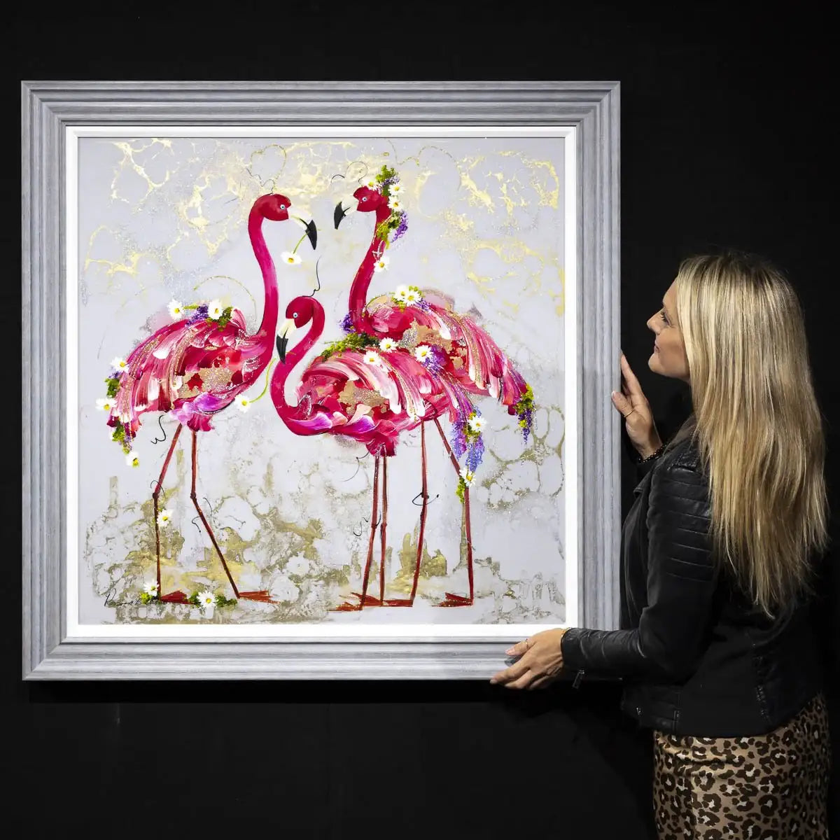 Flamingo Flamboyance - Original - SOLD by artist Rozanne Bell - Wyecliffe Galleries