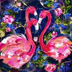 Flamingo Flock - Original - SOLD by artist Rozanne Bell - Wyecliffe Galleries