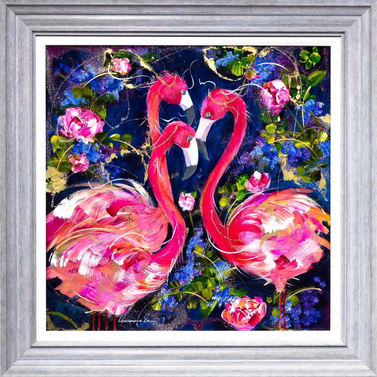Flamingo Flock - Original - SOLD by artist Rozanne Bell - Wyecliffe Galleries
