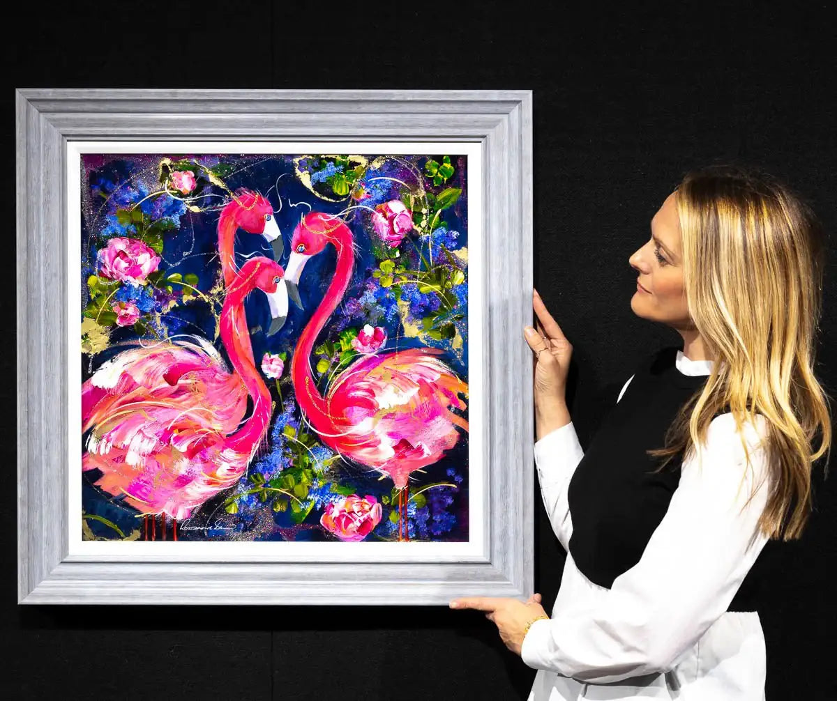 Flamingo Flock - Original - SOLD by artist Rozanne Bell - Wyecliffe Galleries