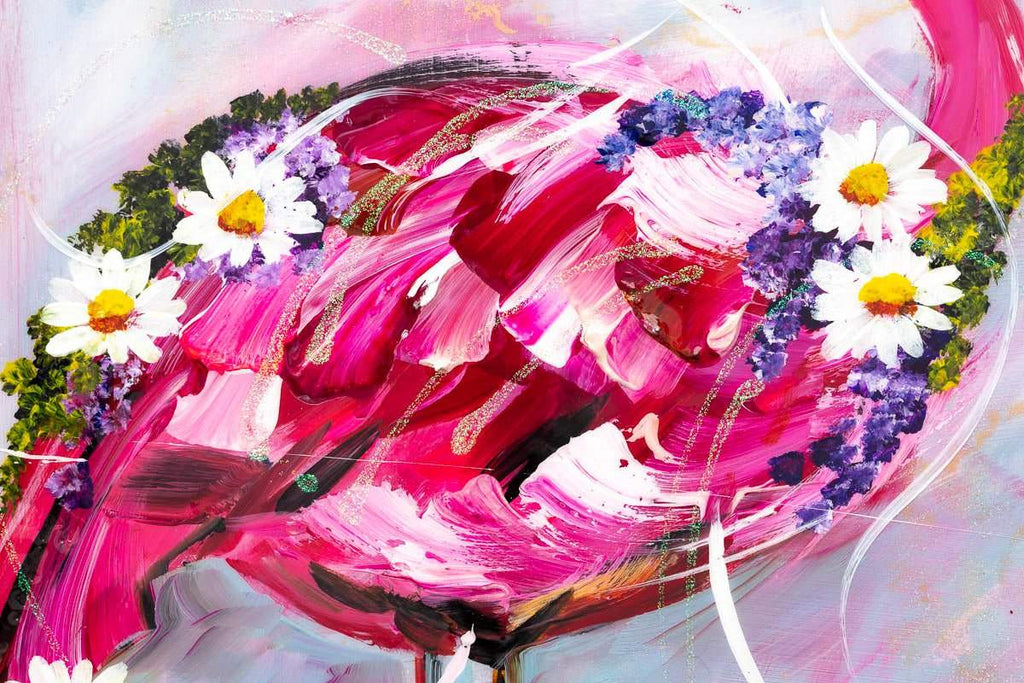 Flamingo Friends - Original - SOLD by artist Rozanne Bell - Wyecliffe Galleries