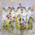 Flock in the Flowers - Original - SOLD by artist Rozanne Bell - Wyecliffe Galleries