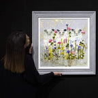 Flock in the Flowers - Original - SOLD by artist Rozanne Bell - Wyecliffe Galleries