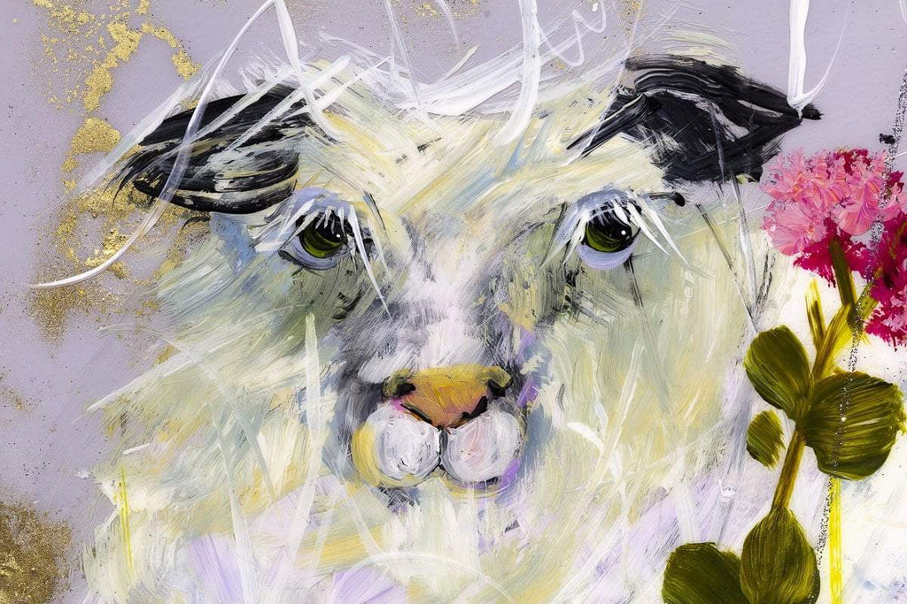 Flock in the Flowers - Original - SOLD by artist Rozanne Bell - Wyecliffe Galleries