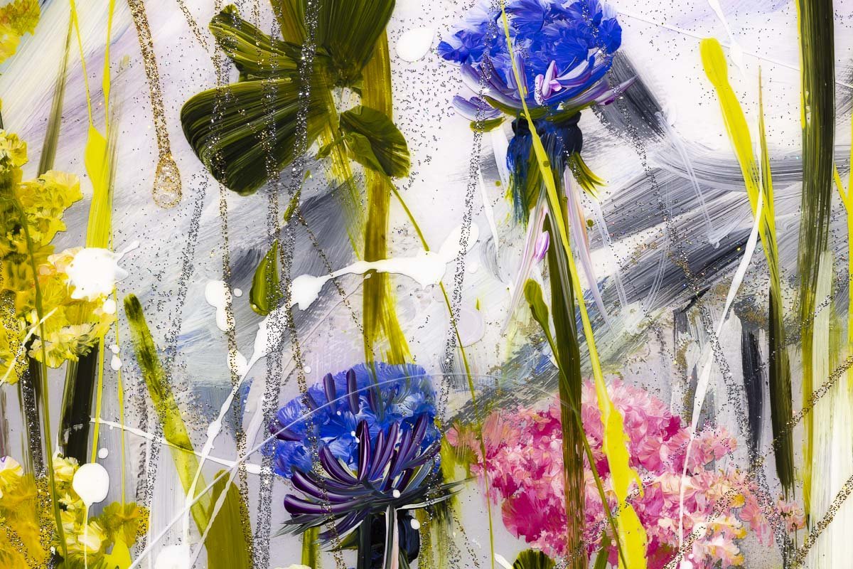 Flock in the Flowers - Original Rozanne Bell Framed