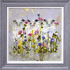 Flock in the Flowers - Original - SOLD by artist Rozanne Bell - Wyecliffe Galleries