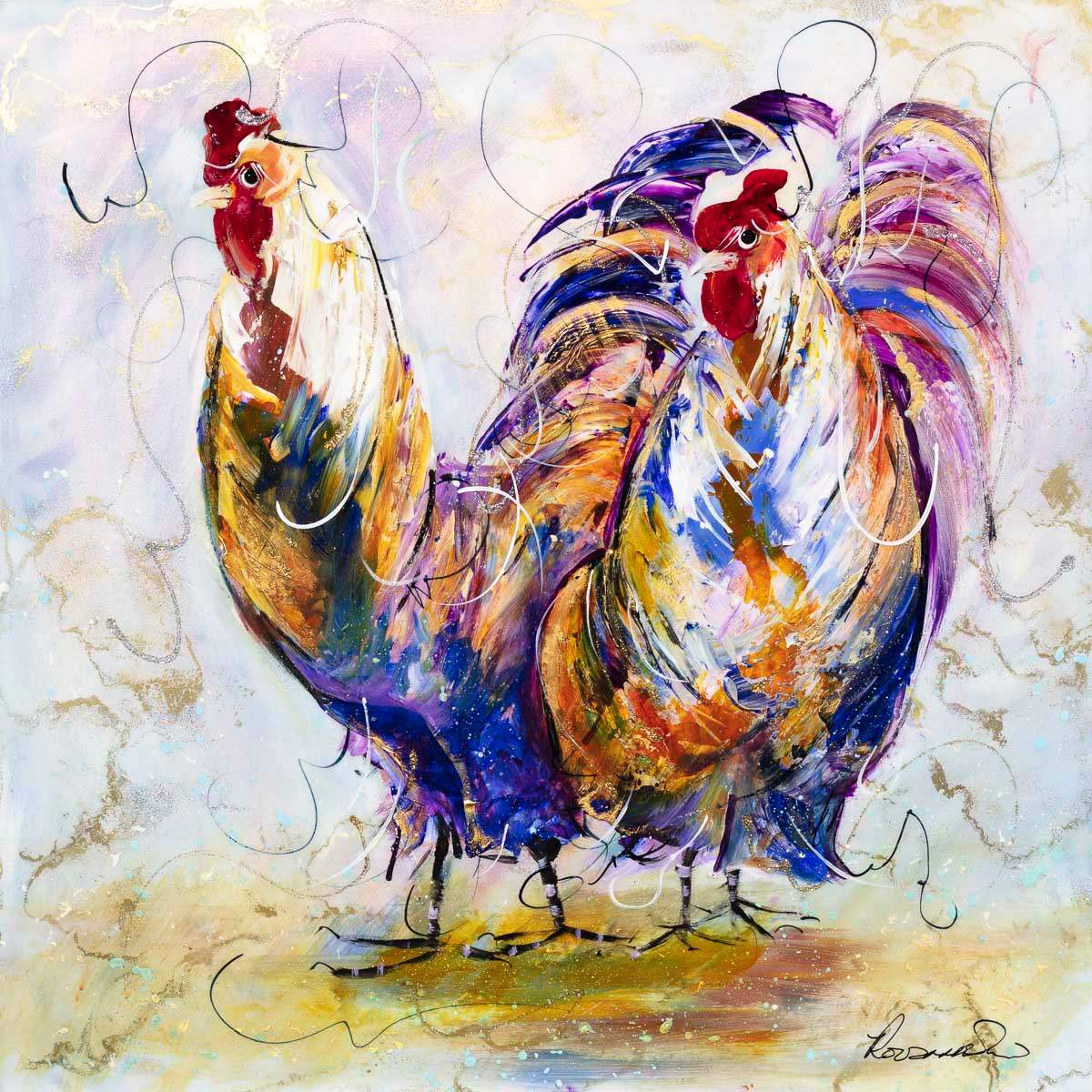 Flock - Original - SOLD by artist Rozanne Bell - Wyecliffe Galleries