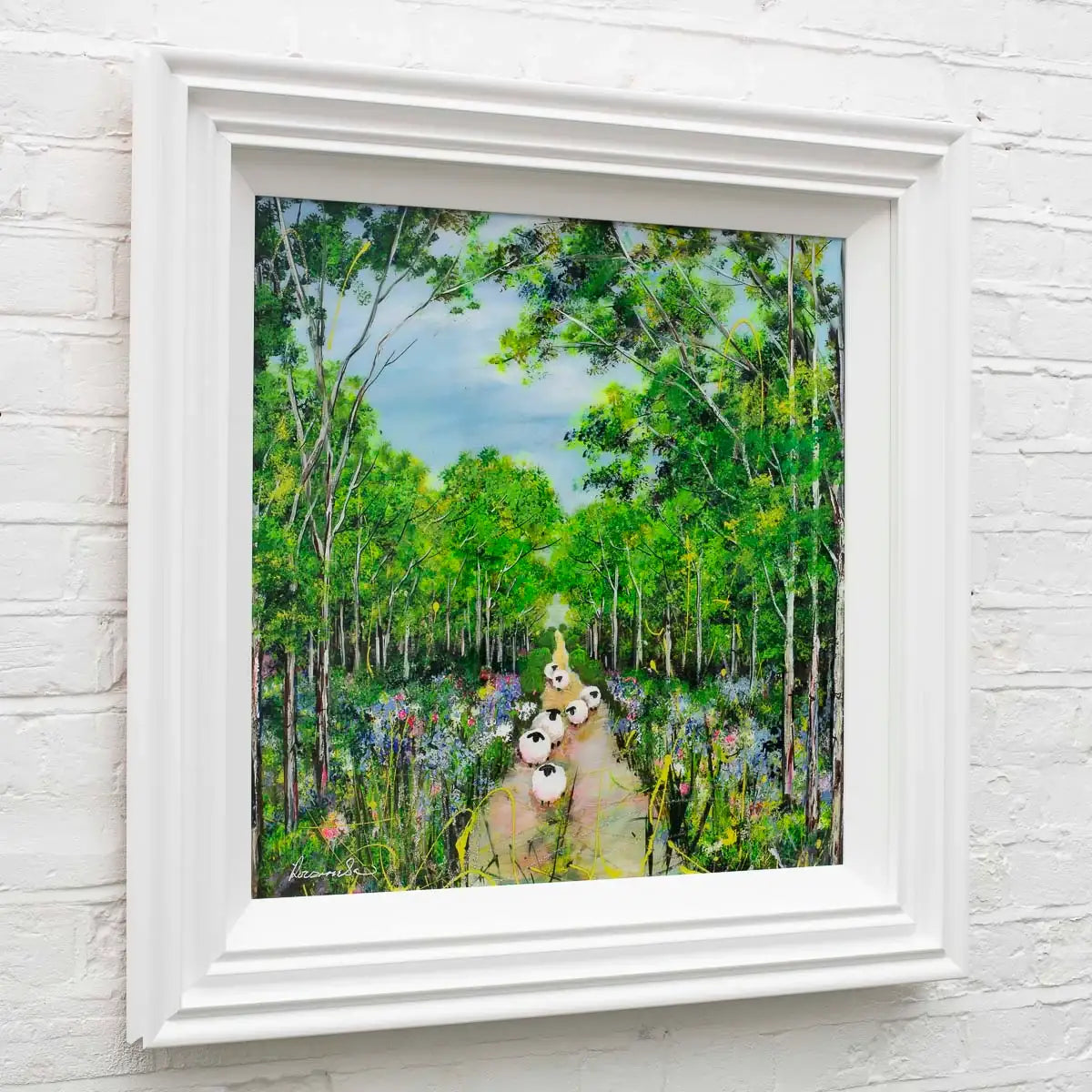 Flocking Through the Forest - Original SOLD by artist Rozanne Bell - Wyecliffe Galleries