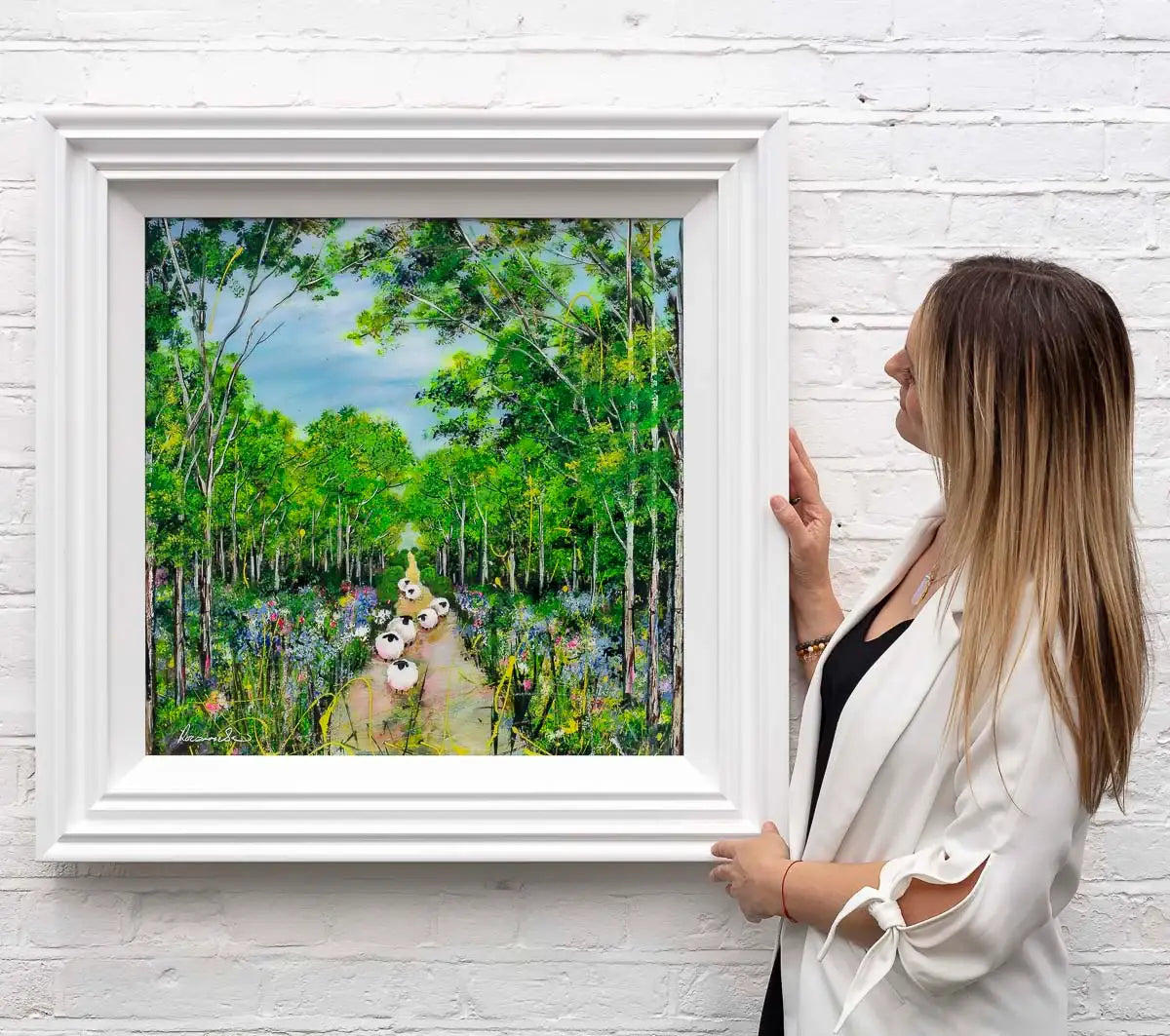 Flocking Through the Forest - Original SOLD by artist Rozanne Bell - Wyecliffe Galleries