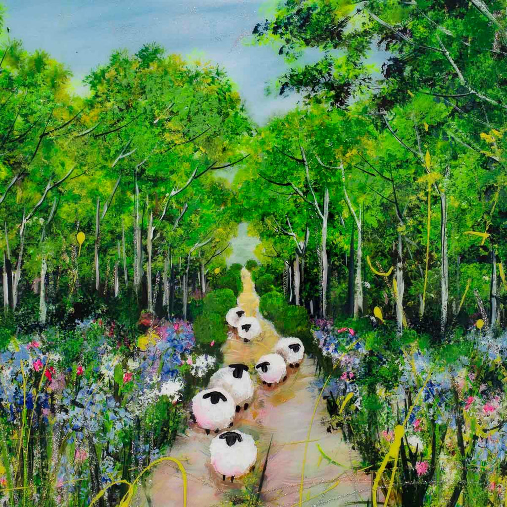 Flocking Through the Forest - Original SOLD by artist Rozanne Bell - Wyecliffe Galleries