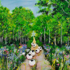 Flocking Through the Forest - Original SOLD by artist Rozanne Bell - Wyecliffe Galleries