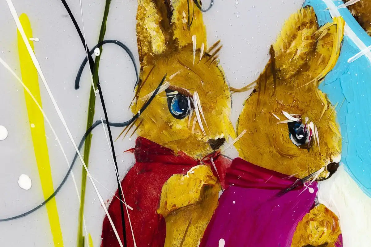 Flopsy, Mopsy, Cottontail & Peter - Original SOLD by artist Rozanne Bell - Wyecliffe Galleries