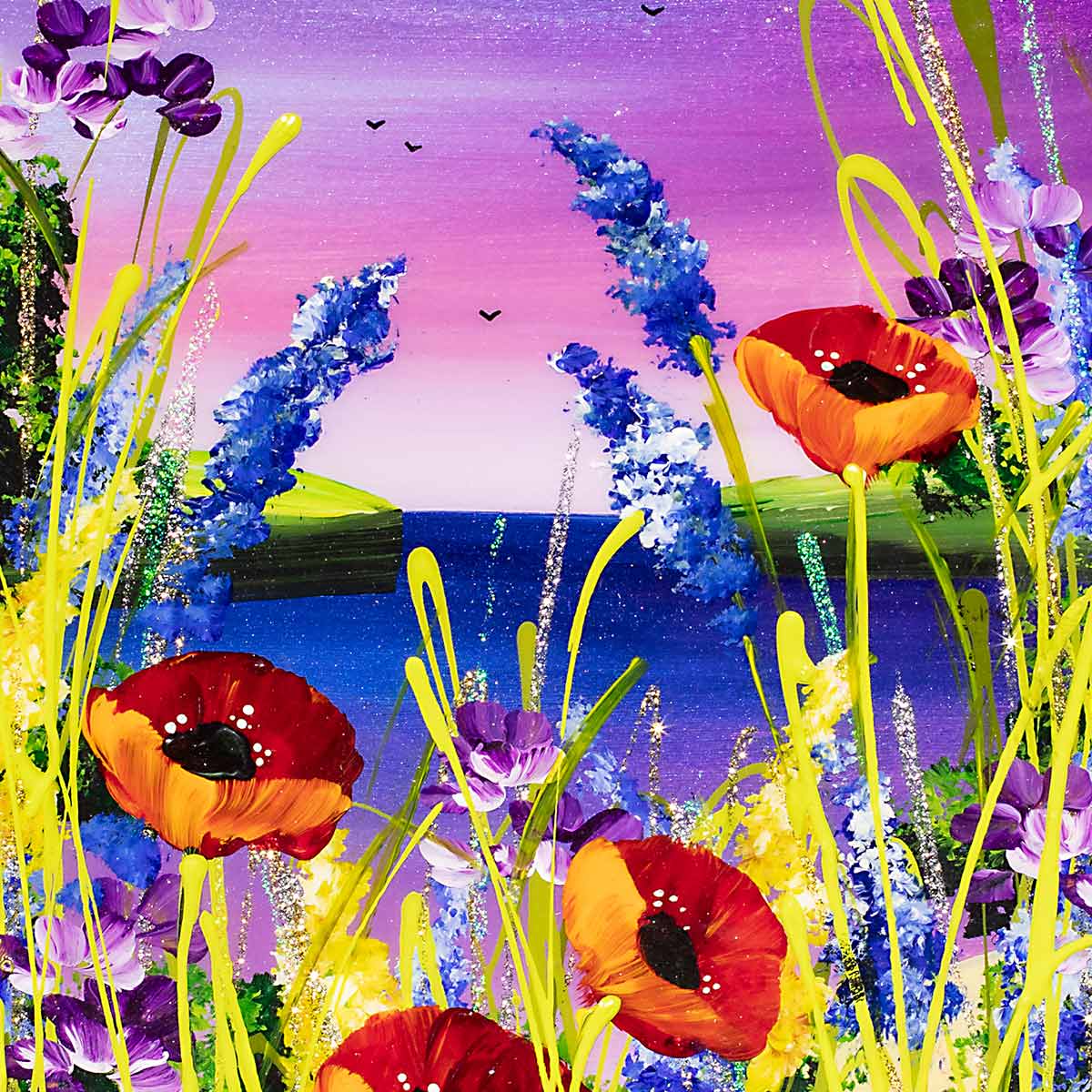 Floral Haze I - Original Rozanne Bell Framed