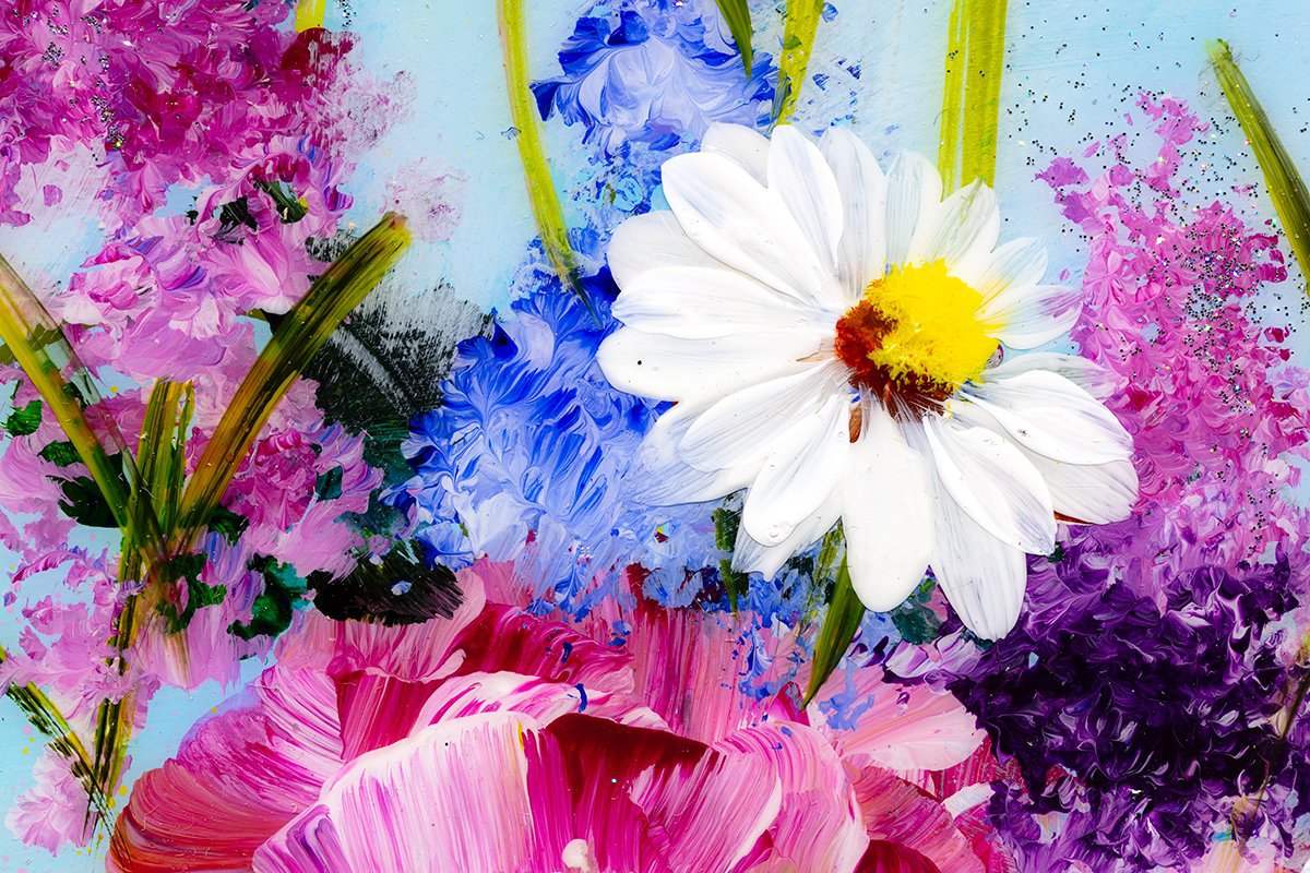 Floral Meadow - Original - SOLD by artist Rozanne Bell - Wyecliffe Galleries