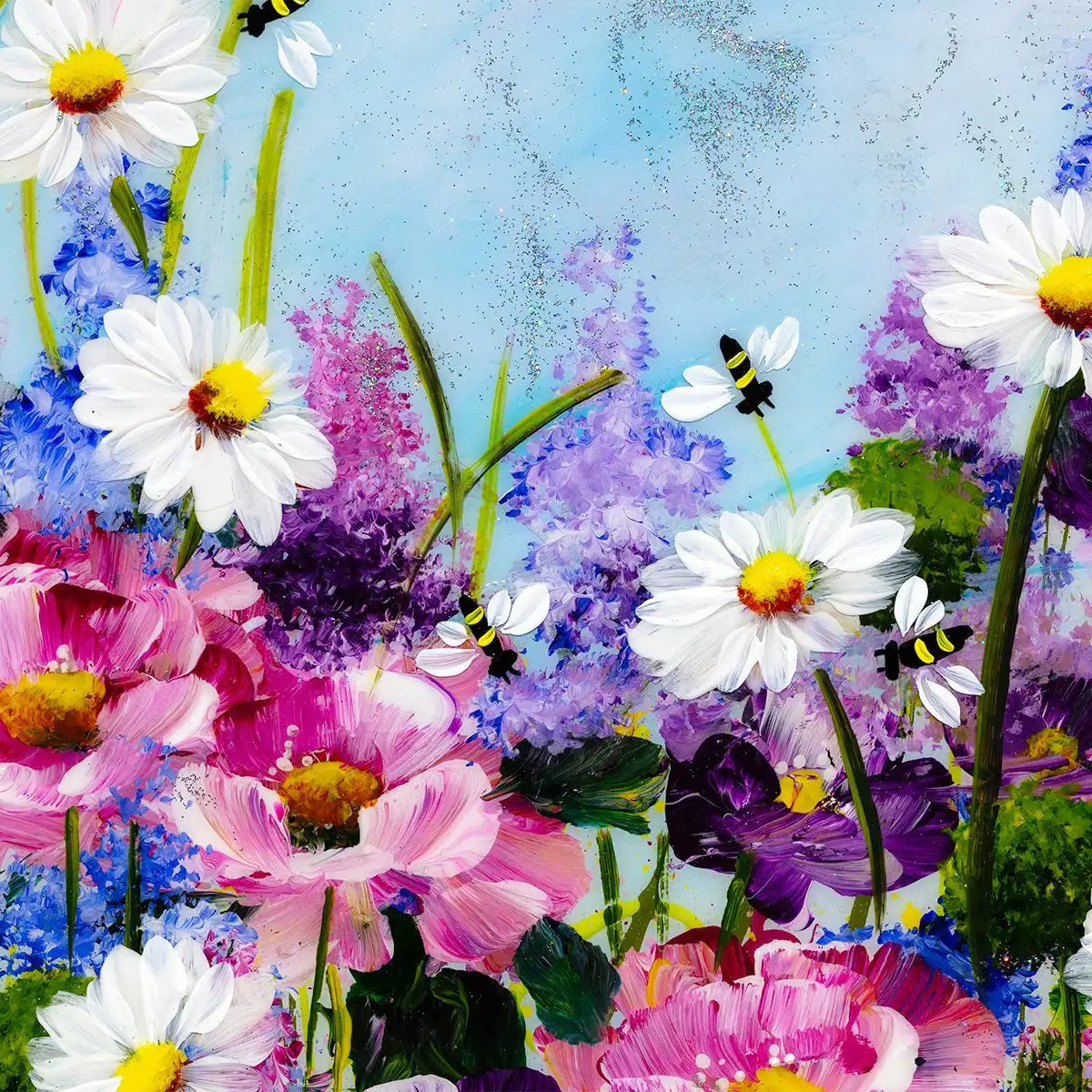 Floral Meadow - Original - SOLD by artist Rozanne Bell - Wyecliffe Galleries