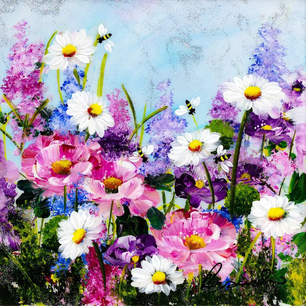 Floral Meadow - Original - SOLD by artist Rozanne Bell - Wyecliffe Galleries