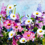 Floral Meadow - Original - SOLD by artist Rozanne Bell - Wyecliffe Galleries