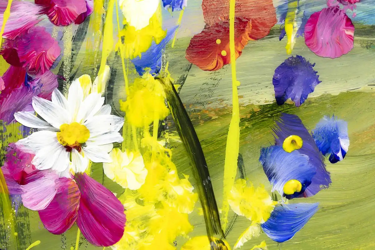 Floral Meadow - Original - SOLD by artist Rozanne Bell - Wyecliffe Galleries