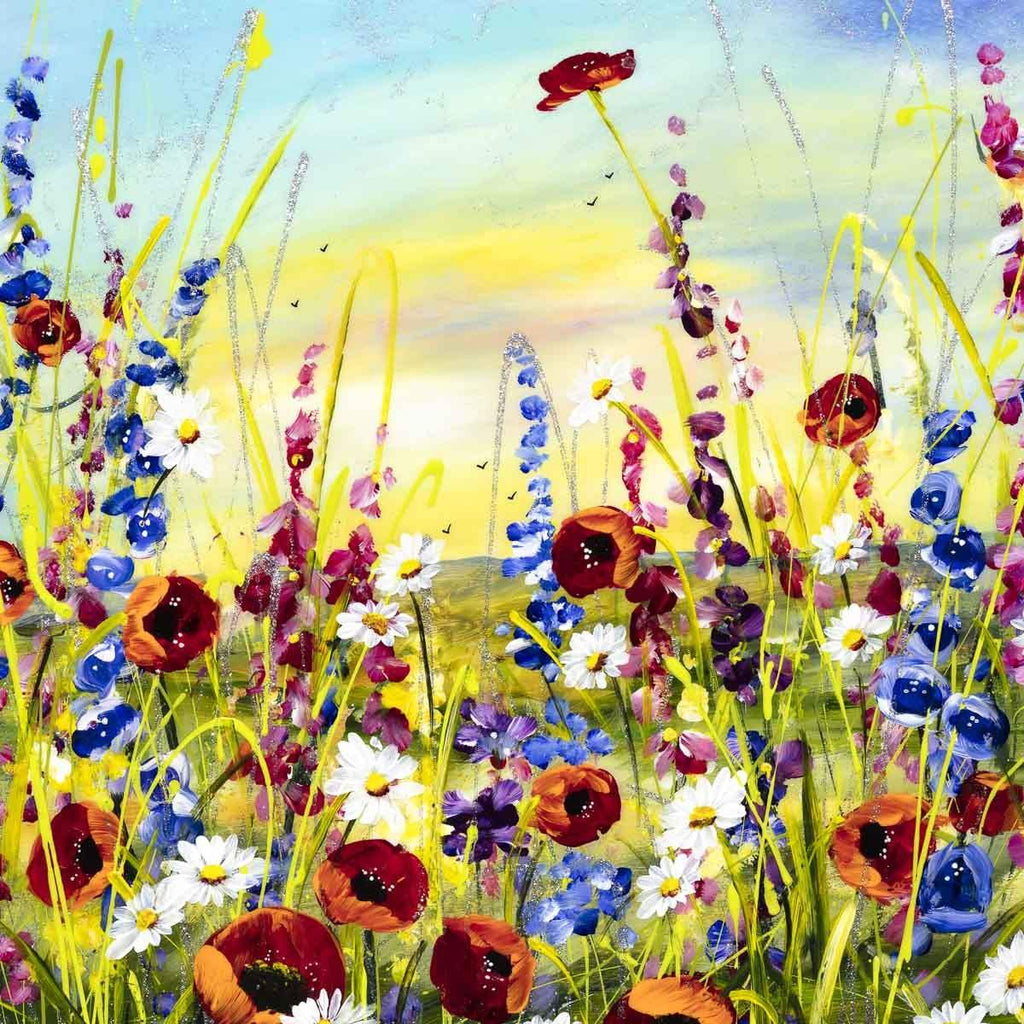 Floral Meadow - Original - SOLD by artist Rozanne Bell - Wyecliffe Galleries