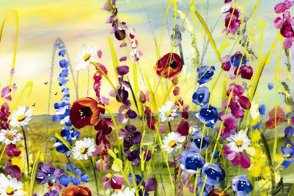 Floral Meadow - Original - SOLD by artist Rozanne Bell - Wyecliffe Galleries