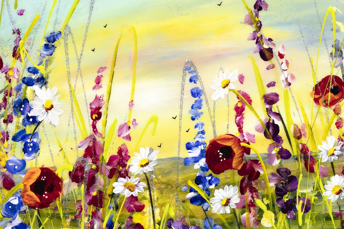 Floral Meadow - Original Rozanne Bell Framed