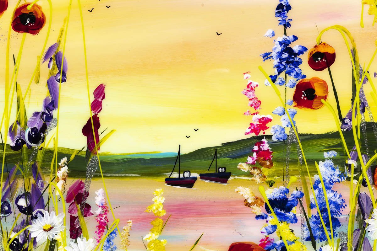 Floral Paradise - Original Rozanne Bell Framed