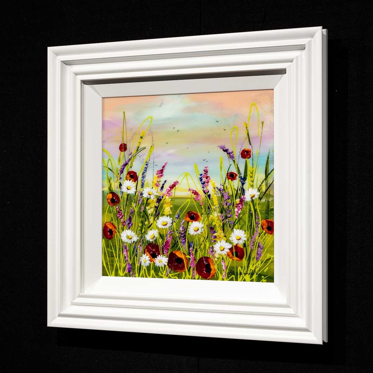 Floral Sunset - Original Rozanne Bell Framed