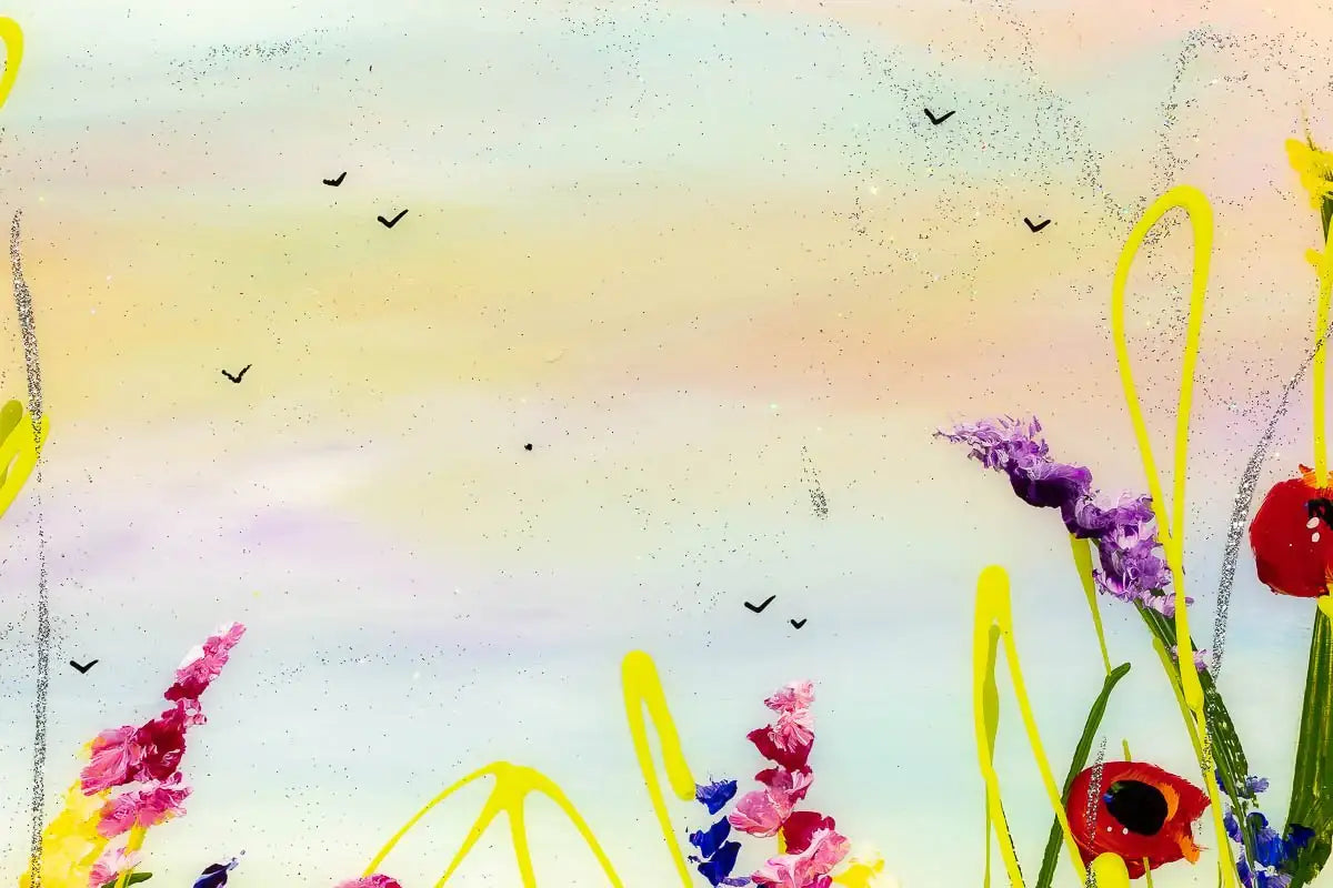 Floral Sunset - Original - SOLD by artist Rozanne Bell - Wyecliffe Galleries