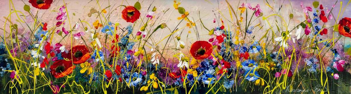 Flowering Meadows - Original - SOLD by artist Rozanne Bell - Wyecliffe Galleries