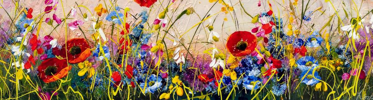 Flowering Meadows - Original - SOLD by artist Rozanne Bell - Wyecliffe Galleries