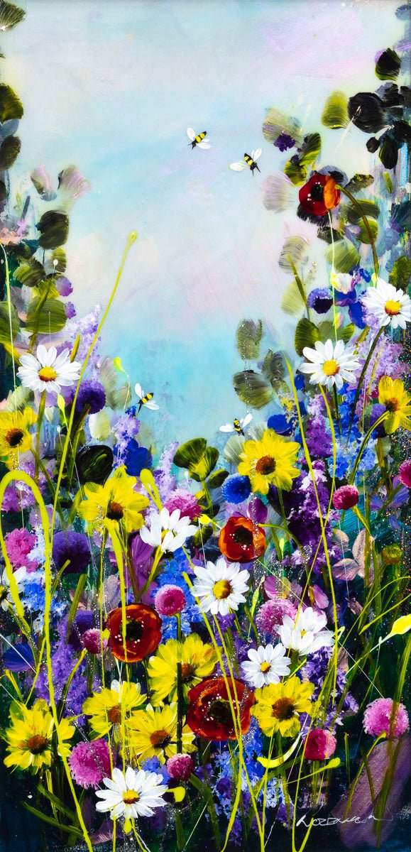 Flowering Pastures - Original - SOLD by artist Rozanne Bell - Wyecliffe Galleries