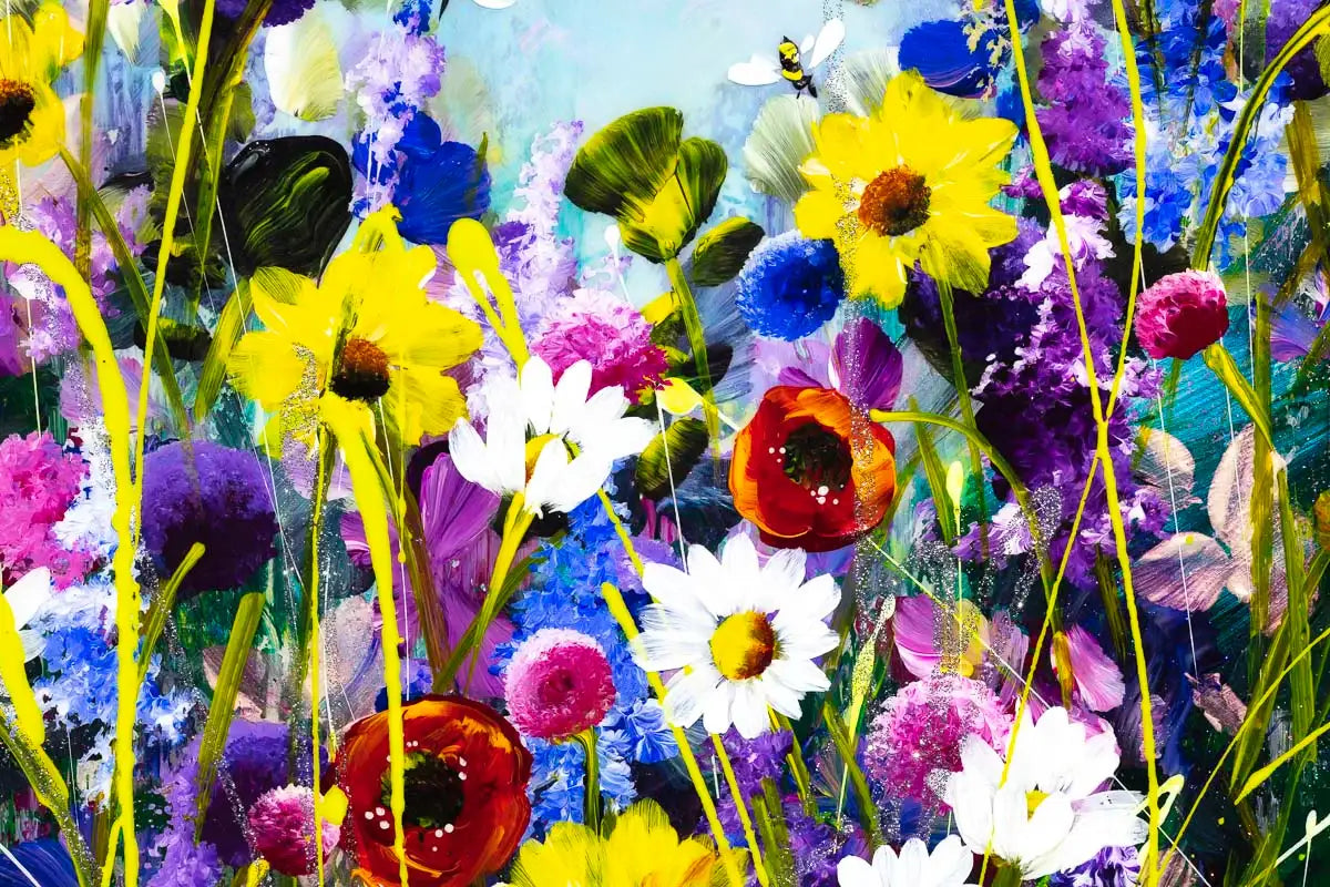 Flowering Pastures - Original - SOLD by artist Rozanne Bell - Wyecliffe Galleries
