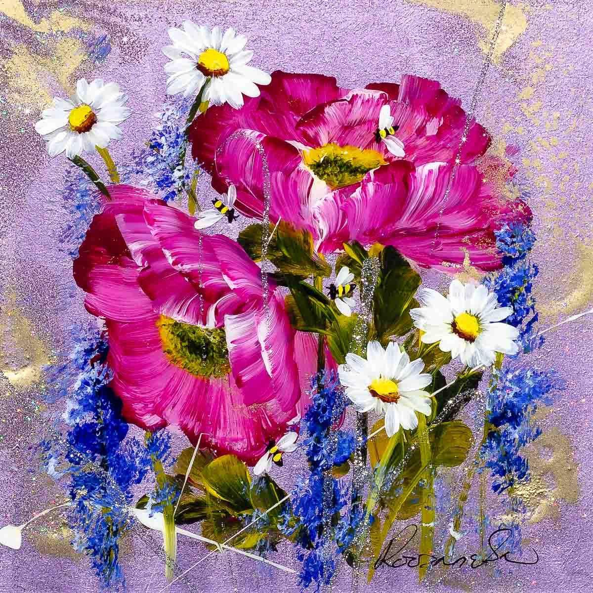 Flowers Before Dawn - Original - SOLD by artist Rozanne Bell - Wyecliffe Galleries