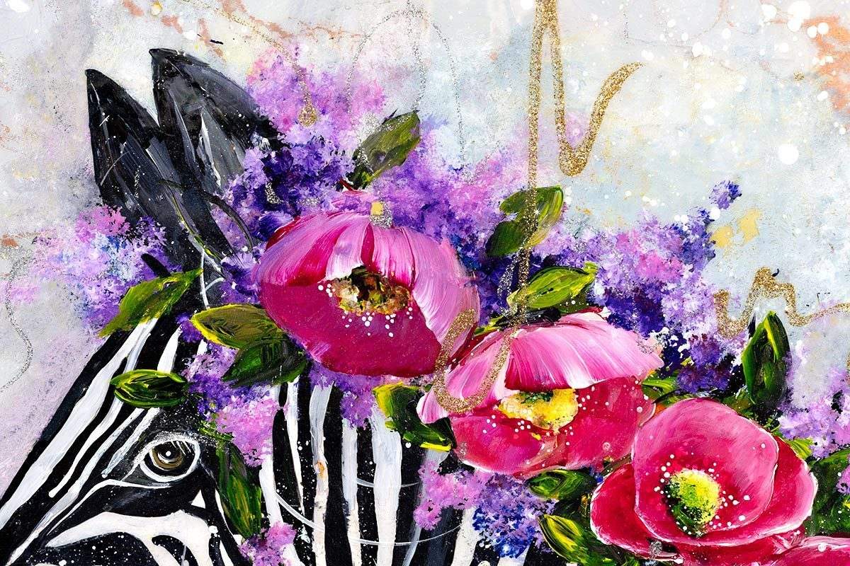 Flowers In My Hair - Original - SOLD by artist Rozanne Bell - Wyecliffe Galleries