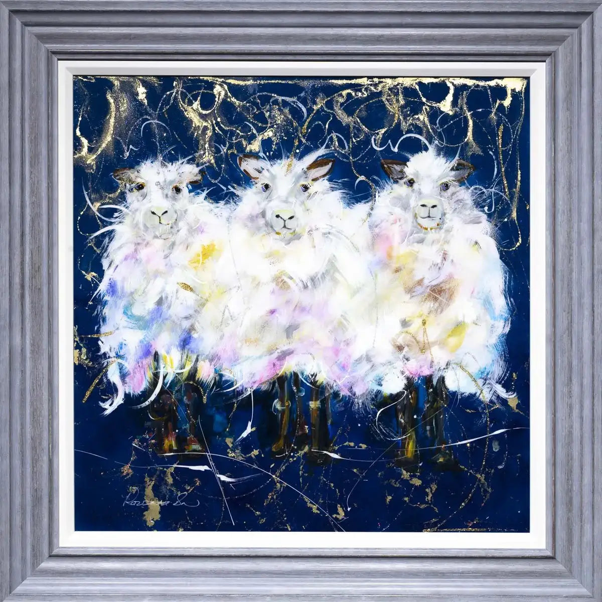 Fluffy Flocks - Original - SOLD by artist Rozanne Bell - Wyecliffe Galleries