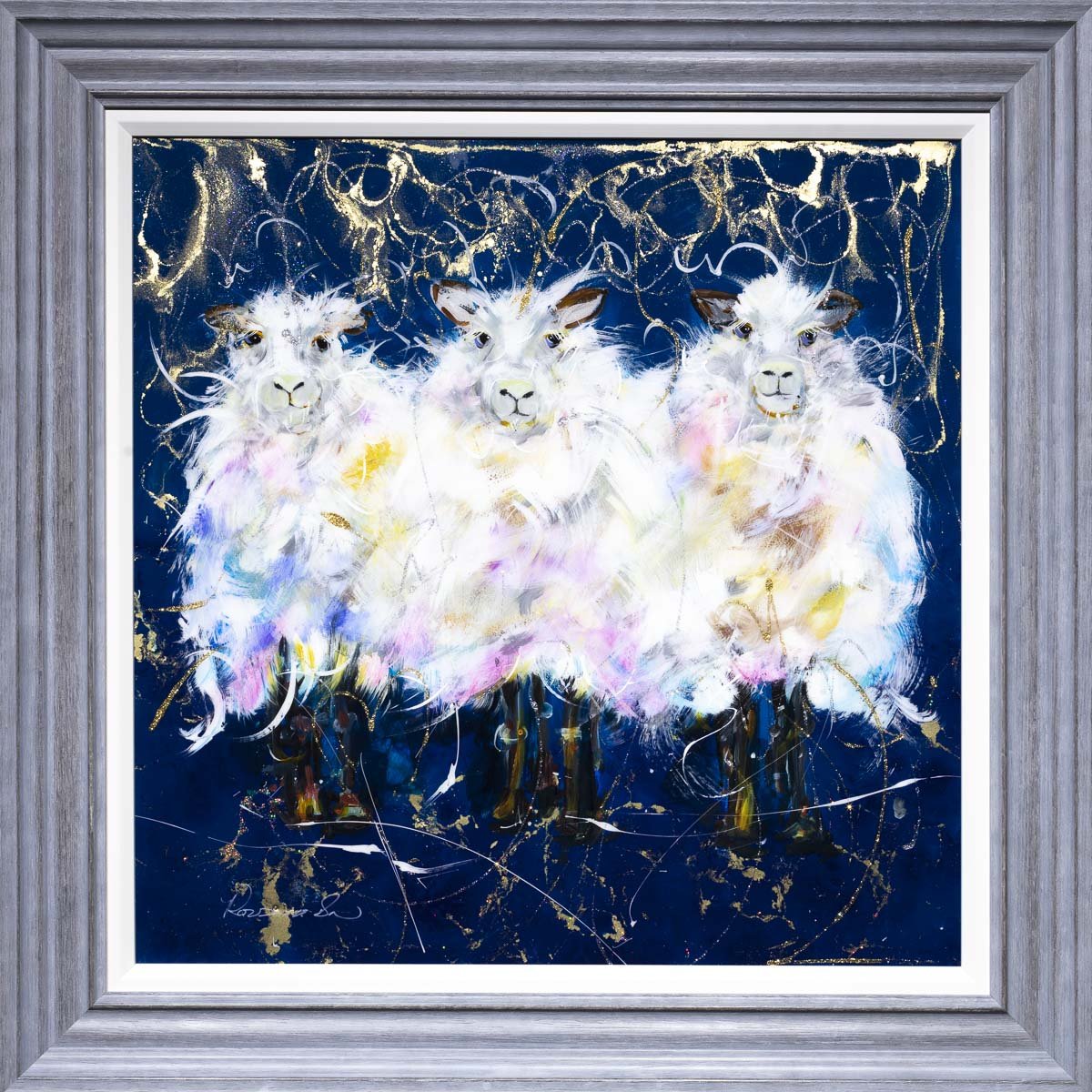 Fluffy Flocks - Original Rozanne Bell Framed
