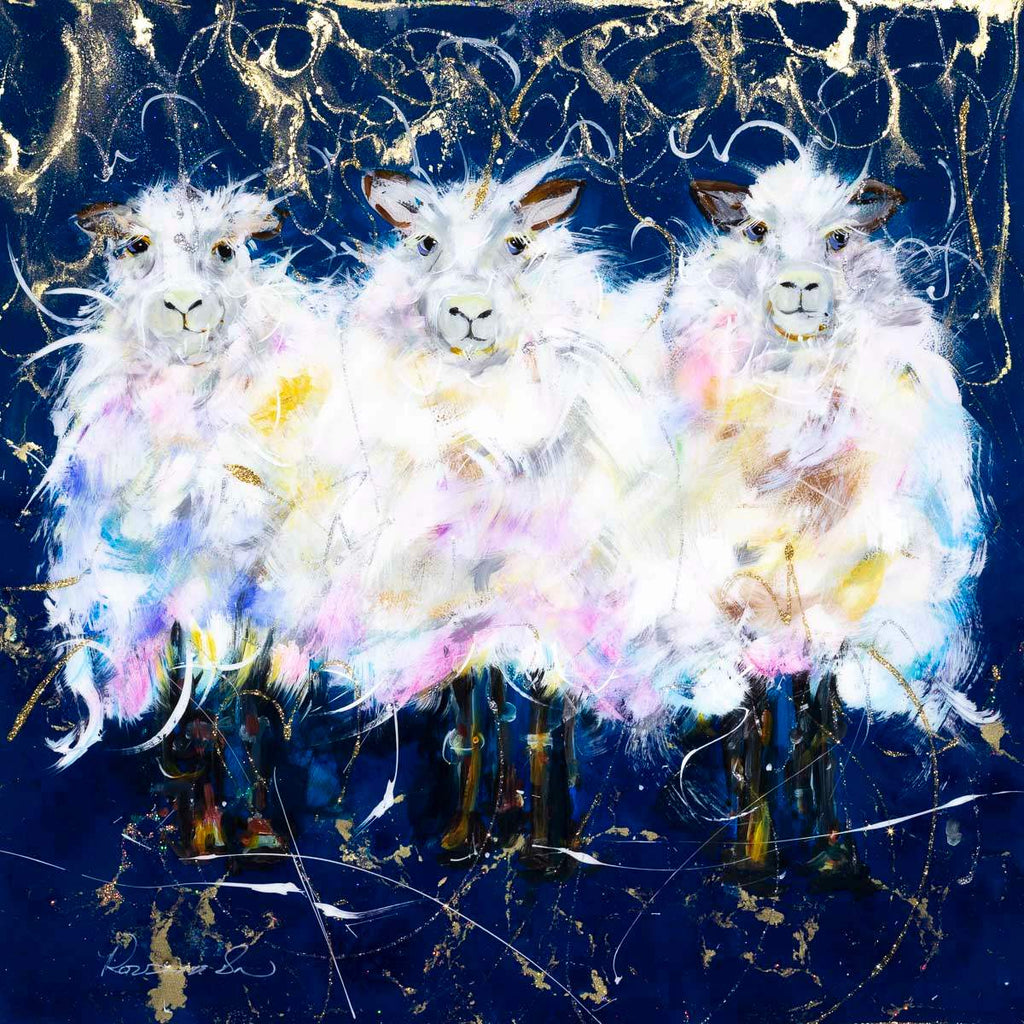 Fluffy Flocks - Original - SOLD by artist Rozanne Bell - Wyecliffe Galleries