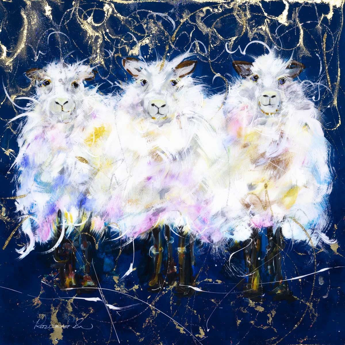 Fluffy Flocks - Original Rozanne Bell Framed