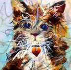 Fluffy - Original - SOLD by artist Rozanne Bell - Wyecliffe Galleries