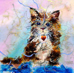 Fluffy - Original - SOLD by artist Rozanne Bell - Wyecliffe Galleries