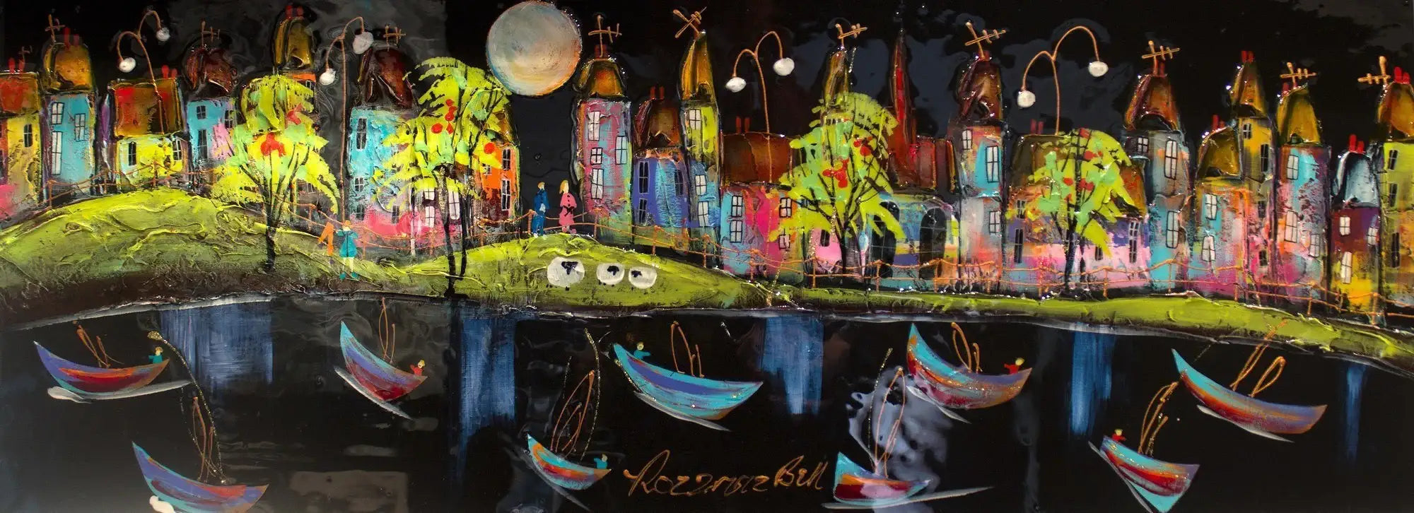 Fly Fishing - SOLD by artist Rozanne Bell - Wyecliffe Galleries