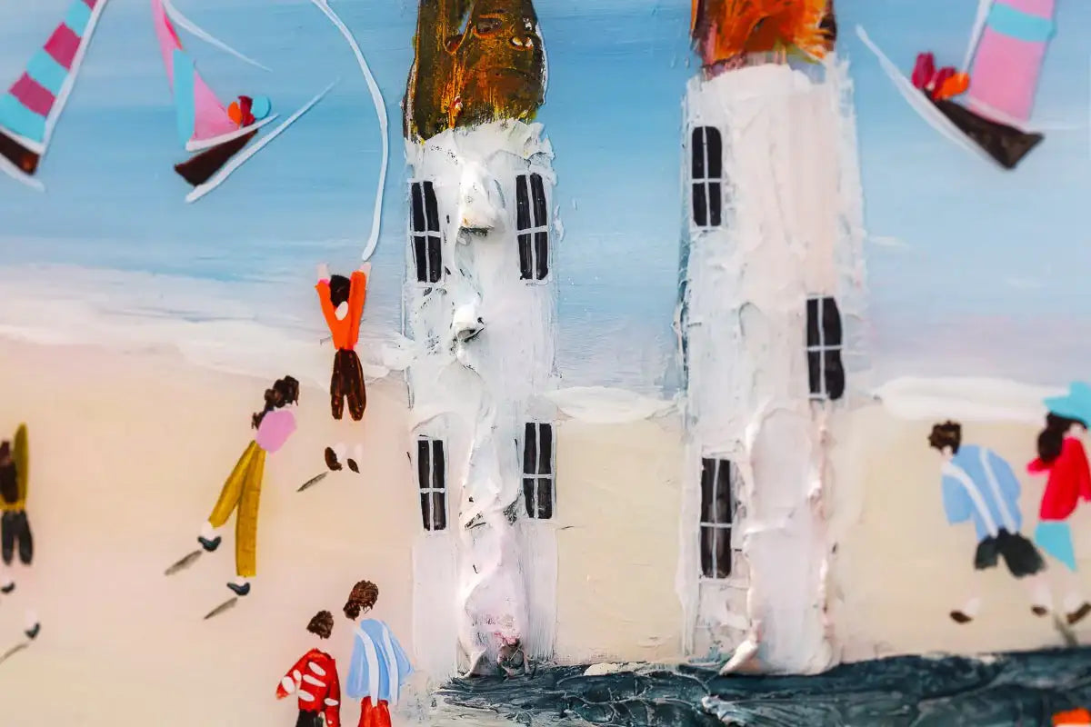 Flying Kites - Original - SOLD by artist Rozanne Bell - Wyecliffe Galleries