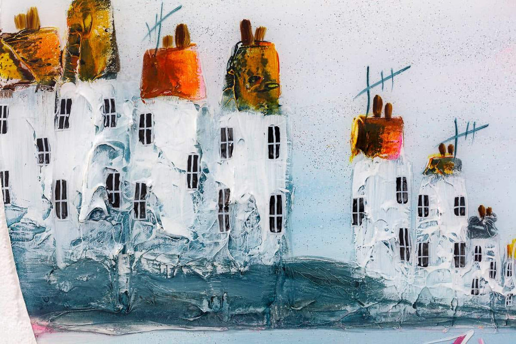 Flying Kites - Original - SOLD by artist Rozanne Bell - Wyecliffe Galleries