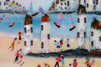 Flying Kites - Original - SOLD by artist Rozanne Bell - Wyecliffe Galleries