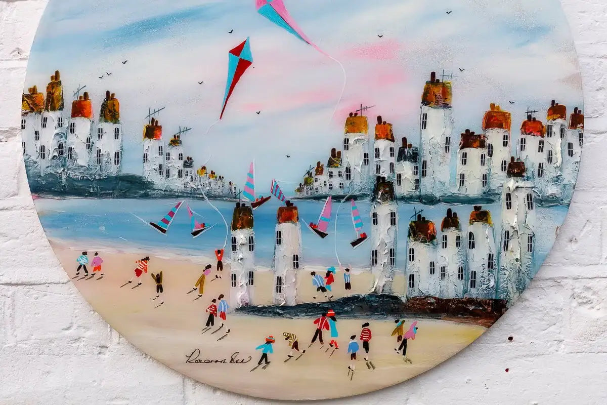 Flying Kites - Original - SOLD by artist Rozanne Bell - Wyecliffe Galleries