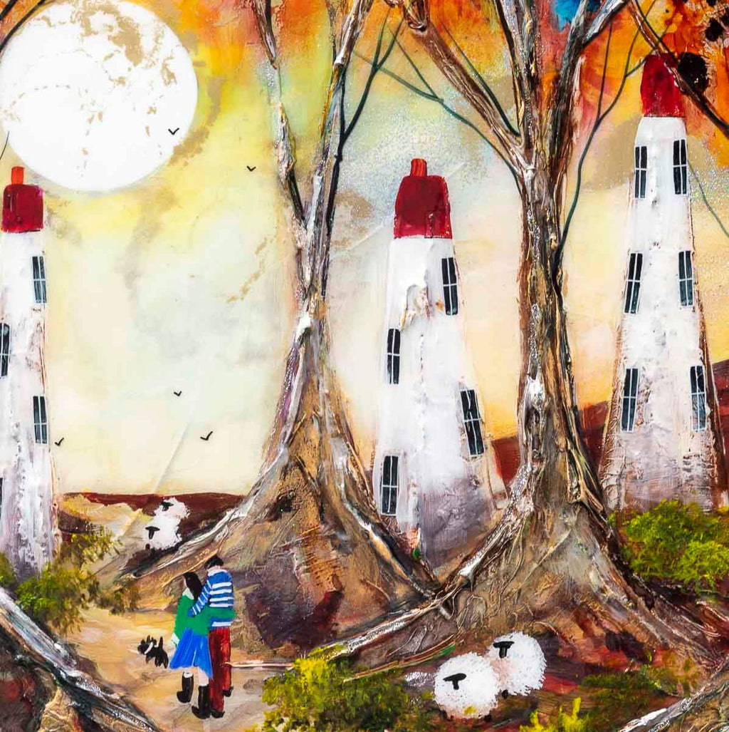 Following the Moon - Original - SOLD by artist Rozanne Bell - Wyecliffe Galleries