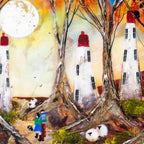 Following the Moon - Original - SOLD by artist Rozanne Bell - Wyecliffe Galleries