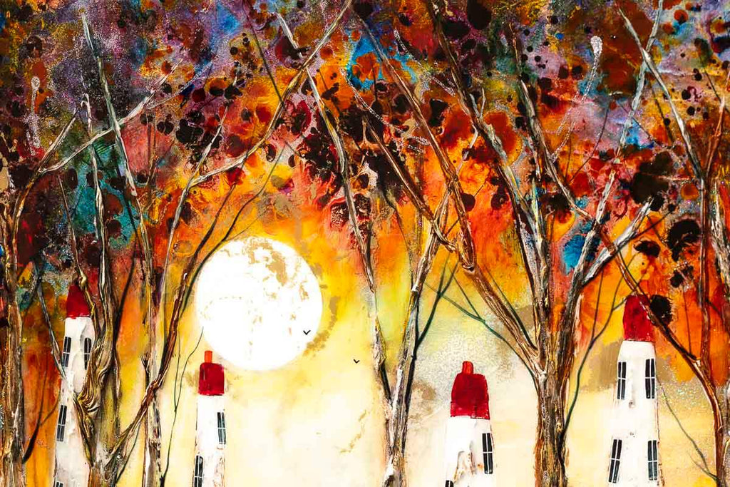 Following the Moon - Original - SOLD by artist Rozanne Bell - Wyecliffe Galleries